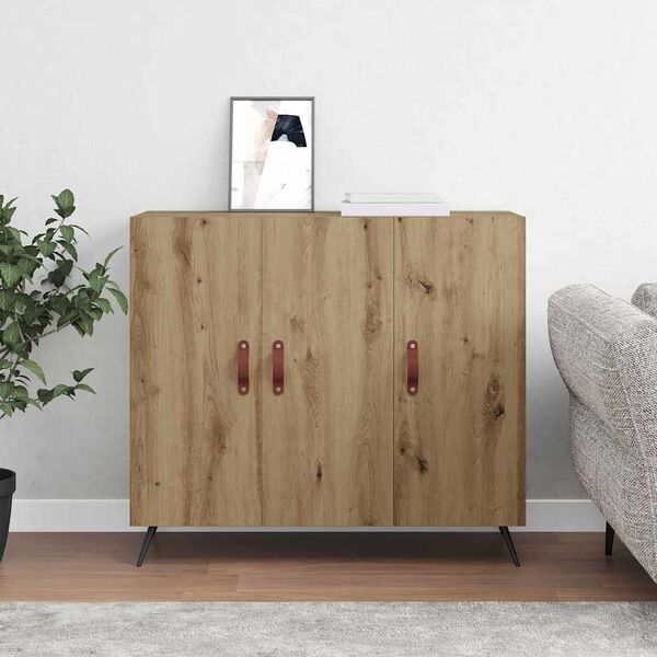 vidaXL Sideboard Artisan-Eiche 89,5 x 34 x 80 cm Holzwerkstoff