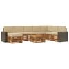 vidaXL Outdoor-Sofagarnitur mit Kissen 9 pcs Natur und Beige