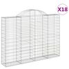 vidaXL Gabionen mit Hochbogen 18Stk. 200x30x140/160cm Verzinktes Eisen