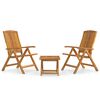 vidaXL 3-tlg. Garten-Lounge-Set Massivholz Teak