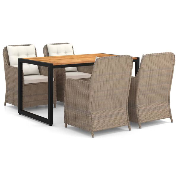 vidaXL 5-tlg. Garten-Essgruppe Braun