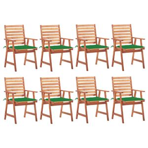 vidaXL Garten-Essst&uuml;hle 8 Stk. mit Kissen Massivholz Akazie