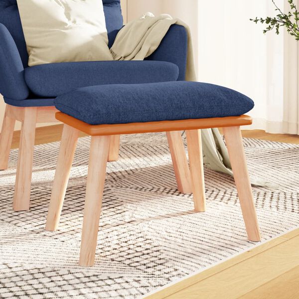 vidaXL Fu&szlig;hocker Blau 45x29,5x35 cm Stoff und Kunstleder