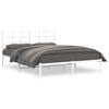 vidaXL Bettgestell mit Kopfteil Metall Wei&szlig; 160x200 cm