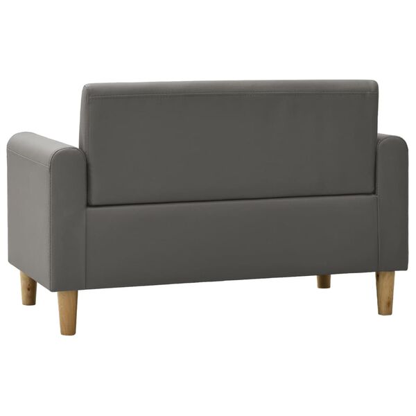 vidaXL 2-Sitzer-Kindersofa Grau Kunstleder