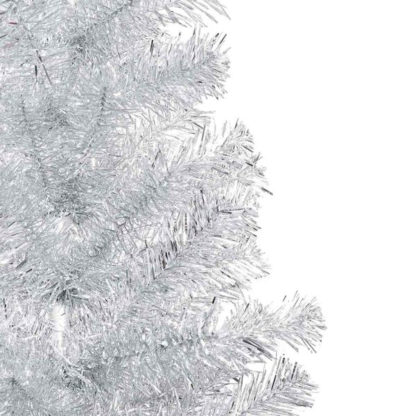 vidaXL K&uuml;nstlicher Weihnachtsbaum Beleuchtung & Kugeln Silber 180 cm