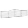 vidaXL Gabionen mit Hochbogen 4 Stk. 400x30x80/100cm Verzinktes Eisen
