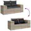 vidaXL 5-tlg. Garten-Sofagarnitur mit Kissen Hellgrau Poly Rattan