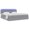 vidaXL Bett mit Stauraum und LED mit LED Hellgrau 200 x 200 cm Stoff