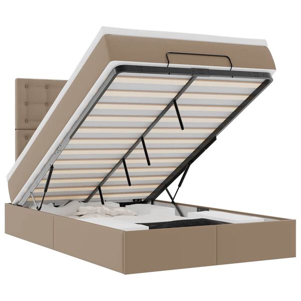 vidaXL Ottoman-Bett mit Matratze & LEDs 120x190cm Kunstleder