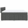 vidaXL Boxspringbett mit Matratze Dunkelgrau 200x200 cm Stoff