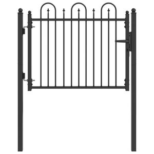 vidaXL Zauntor HORST 100 x 75 cm Metall Schwarz Abschlie&szlig;bar
