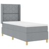 vidaXL Boxspringbett mit LED-Lichtleisten Hellgrau 80 x 200 cm Stoff