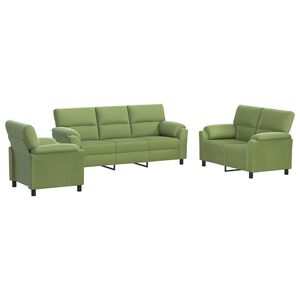 vidaXL Sofa-Set 3 pcs Hellgr&uuml;n Samt