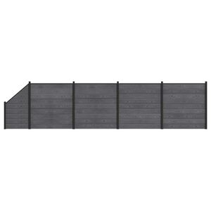 vidaXL zaunset 5 Stk. 792 x 186 cm WPC und Aluminium Grau