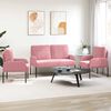 vidaXL Sofagarnituren mit Kissen 3 pcs Rosa 115 x 56 x 80 cm Sperrholz