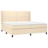 vidaXL Boxspringbett mit Matratze & LED Creme 200x200 cm Stoff