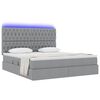 vidaXL Bett mit Stauraum und LED Hellgrau 180 x 200 cm Polyester