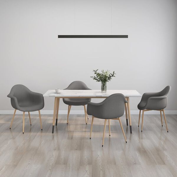 vidaXL Esszimmerst&uuml;hle 4 Stk. Hellgrau Stoff