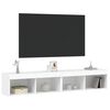 vidaXL TV-Schr&auml;nke mit LED-Leuchten 2 Stk. Wei&szlig; 80x30x30 cm