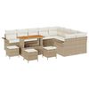 vidaXL Gartensofa-set mit Kissen 13 pcs Beige Poly-Rattan