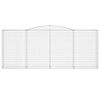 vidaXL Gabionen mit Hochbogen 5 Stk. 400x50x160/180cm Verzinktes Eisen