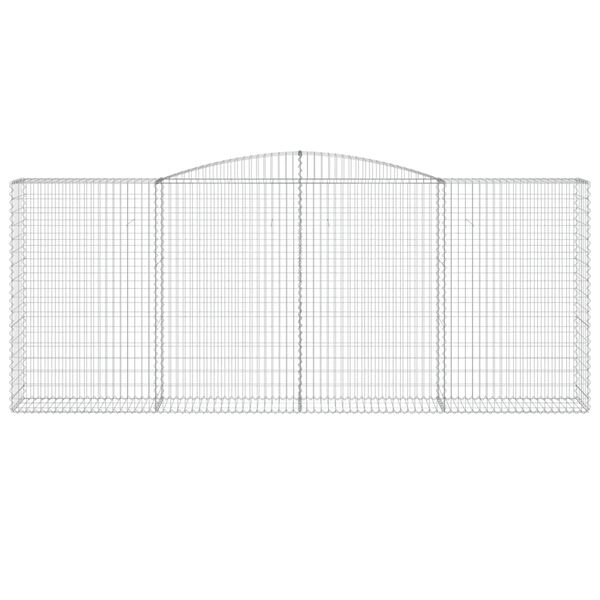vidaXL Gabionen mit Hochbogen 5 Stk. 400x50x160/180cm Verzinktes Eisen