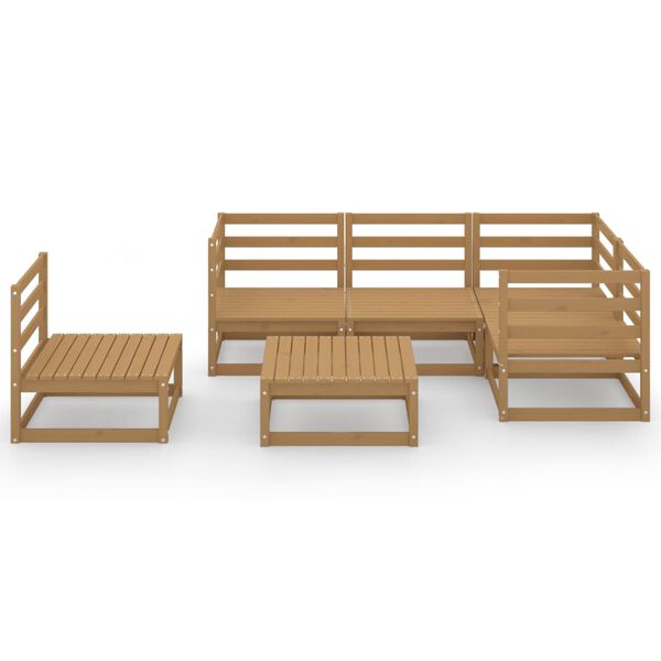 vidaXL 6-tlg. Garten-Lounge-Set Honigbraun Massivholz Kiefer