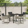 vidaXL Garten Essgruppe mit Kissen 5 pcs Hellgrau Poly-Rattan