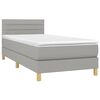 vidaXL Boxspringbett mit Matratze Hellgrau 100x200 cm Stoff