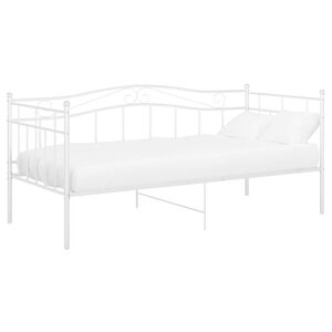 vidaXL Schlafsofa Bettgestell Wei&szlig; Metall 90x200 cm