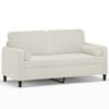 vidaXL 2-Sitzer-Sofa mit Zierkissen Creme 140 cm Samt