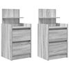 vidaXL Nachttische mit 2 Schubladen 2 Stk. Grau Sonoma 38x34x80 cm