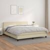 vidaXL Boxspringbett mit Matratze Creme 180x200 cm Kunstleder
