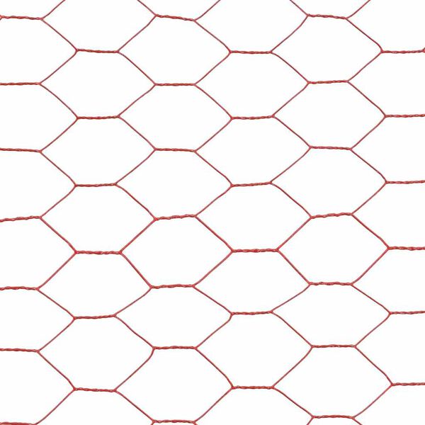 vidaXL Drahtzaun Stahl mit PVC-Beschichtung 25x1,2 m Rot