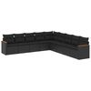vidaXL Patio Sofa Set 9-Sitzer Black