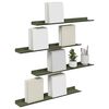 vidaXL Schwebendes Regal 4 pcs Olive Gr&uuml;n 60 x 8,5 x 2,5 cm Stahl