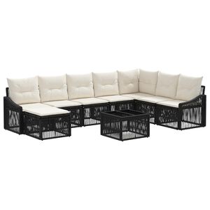 vidaXL Gartensofa-set 9 stk. Schwarz Poly-Rattan
