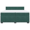 vidaXL Boxspringbett mit Matratze Dunkelgr&uuml;n 200x200 cm Samt