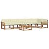 vidaXL Outdoor-Sofagarnitur mit Kissen 7 pcs Natur und Creme