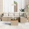 vidaXL Garten-Sofa-Set 6 pcs Beige und Wei&szlig;