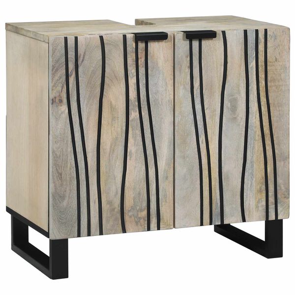 vidaXL Waschbeckenschrank mit Regal Wei&szlig; 62 x 33 x 58 cm Holzwerkstoff