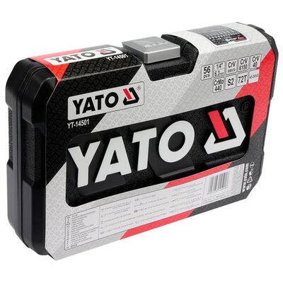 YATO 56-tlg. Werkzeugset Metall schwarz YT-14501