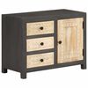 vidaXL Sideboard Grau und Wei&szlig; 75x35x55 cm Massivholz Mango