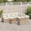 vidaXL Gartensofa-set mit Kissen 9 pcs Beige Poly-Rattan