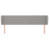vidaXL Kopfteil mit Ohren Hellgrau 203x23x78/88 cm Stoff