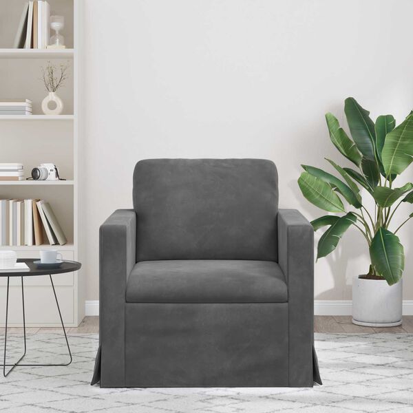 vidaXL Sofa Dunkelgrau Gesamtabmessungen: 78 x 78 x 80 cm (B x T x H)