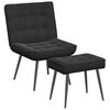 vidaXL Relaxsessel mit Hocker Schwarz Samt