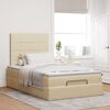 vidaXL Ottoman-Bett mit Matratze & LEDs Creme 120x200 cm Stoff