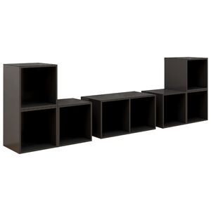 vidaXL 6-tlg. TV-Schrank-Set Hochglanz-Grau Holzwerkstoff